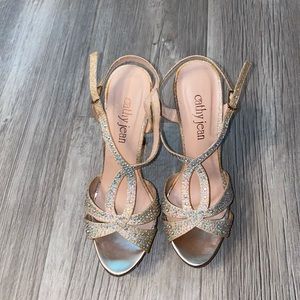 Rose gold sparkly high heels!!!